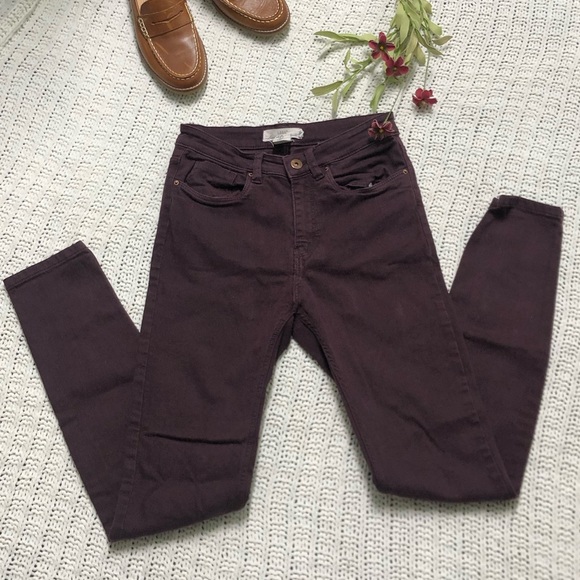 H&M l.o.g.g. US 6 EUR 36 Deep Purple Jeans Burgundy logg Label of Graded Goods - Picture 11 of 12